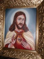 Nr.31.Serce Jezusa-olej,płótno,wym.80xx60cm